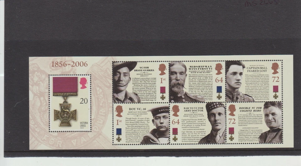 GB SG MS2665 MNH MINT STAMP SHEET 2006 VICTORIA CROSS - Image 1 of 1