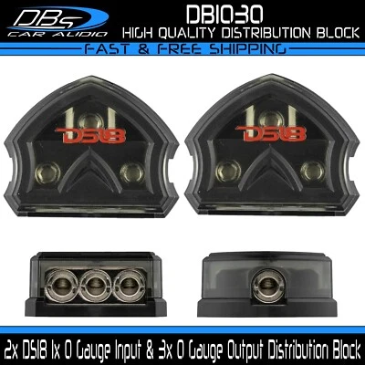 2x DS18 Power Ground Distribution Block 1x 0-4 Gauge Input & 3x 0-4 Gauge Output - Image 1 of 4