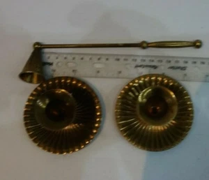 Brass Candle Holders and Extinguisher - Picture 1 of 3