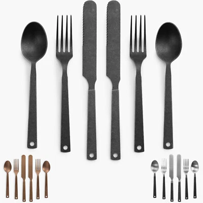 BAREBONES Camping Besteckset Retro Reise Besteck Set Essbesteck Edelstahl 6 tlg - Bild 1 von 4