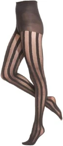HUE Womens Illusion Stripe Tights M/L ( 5'2"-6' wt:165-200lbs) Cobblestone - Picture 1 of 3