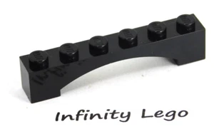 8 LEGO Black Arch Brick 1 x 6 Raised Bow (92950) - 8 Pieces - Foto 1 di 1