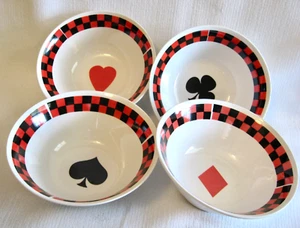 SPIELKARTENSCHALEN 4 Anzug Poker ALCO Industries Keramik Müsli Snack Geschirr Spiel - Bild 1 von 10