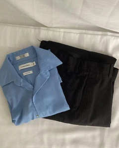 Boys Set Of Dress Pants Size 14 By Van Haussen And Blue Calvin Klein Shirt Sz 10 - Picture 1 of 18