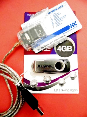 Lesegerät + 4-GB USB-Stick + Software zum Auslesen der digitale LKW-Fahrerkarte - Bild 1 von 3