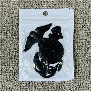 Marine Emblem Badge 3D Black No Drill Adhesive Car Auto Truck Badge Sticker USA - Picture 1 of 8
