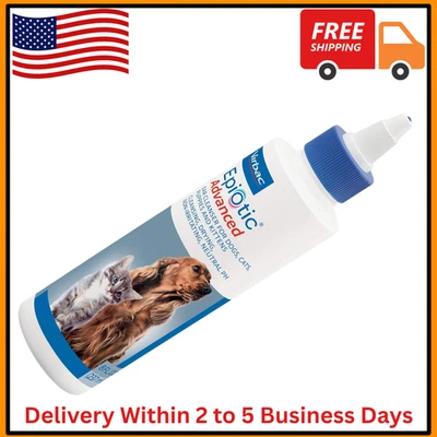 Limpiador de oídos avanzado Virbac Epi-Otic 8 oz para perros y gatos - recomendado por veterinarios Foto 1 de 4