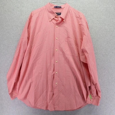 Austin Reed Shirt Mens XL Business Casual Pocket Button Pink Gingham Long Sleeve - Image 1 of 4