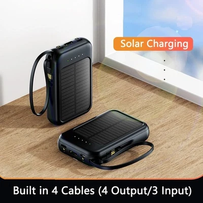 10000mah LED Power Mini Bank Portable USB Type C Solar External Battery Charger - image 1 of 4