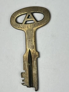 Vintage Folger Adam Joliet Illinois Gefängnis Gefängnis Zellenschlüssel Antik - Bild 1 von 9