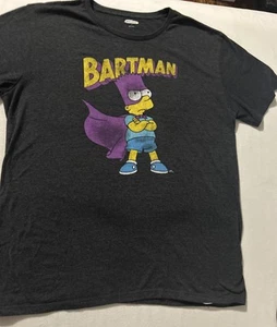 BARTMAN Superhero Old Navy T-shirt Men SIZE Large Short Sleeve Shirt Grey - Picture 1 of 3