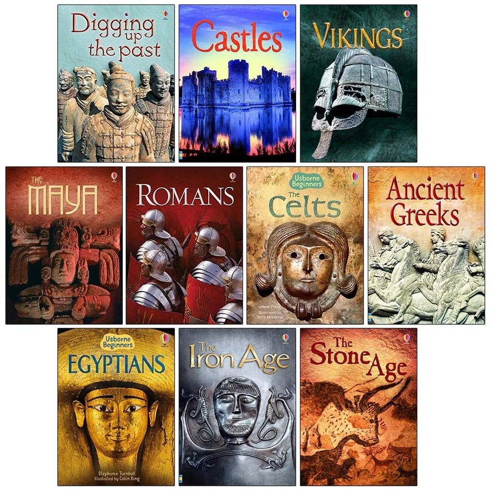 Usborne Beginners History 10 Books Collection Set Castles, Vikings PAPERBACK NEW