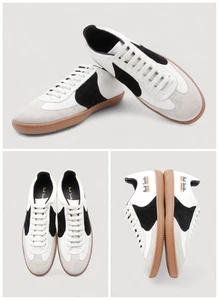 NEW PAUL SMITH TRAINERS - LUXURY SPACE WHITE LEATHER/SUEDE TRAINERS 8 RRP £425 - Picture 1 of 6