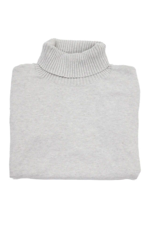 Mayoral Girls Turtleneck Long Sleeve Rib Knit Top Gray Size 07 - Image 1 of 4