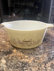 Pyrex Casserole Baking Dish 1Qt Mushroom Forest Fancies 473-B Vintage - Picture 1 of 12