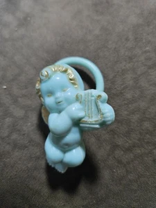 Blaue Cherub Baby Rassel Mid Century Vintage - Bild 1 von 2