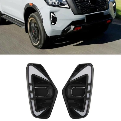 Pair LED DRL Daytime Running Light Fog Lamp Turn Signal For Nissan Navara 20-22 - Image 1 of 4