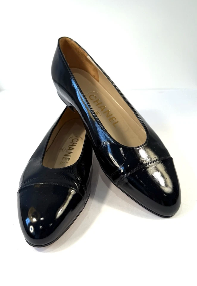 Chanel Negro Charol Ballet Plano Talla 6.5 (36.5) NUEVO Foto 1 de 4