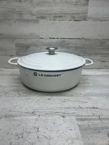 Le Creuset Enameled Cast Iron Signature Risotto Pot 6.75Qt Shiny White New Crack - Picture 1 of 11