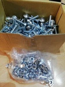 M6 x 30 Cup Square Bolts And Nuts BZP Part Box 180 Bolts & 180 Nuts - Picture 1 of 5
