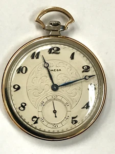 RARO Orologio da taschino Antico Omega 14K Oro Rosa & Bianco FUNZIONANTE! GARANZIA!! - Foto 1 di 19