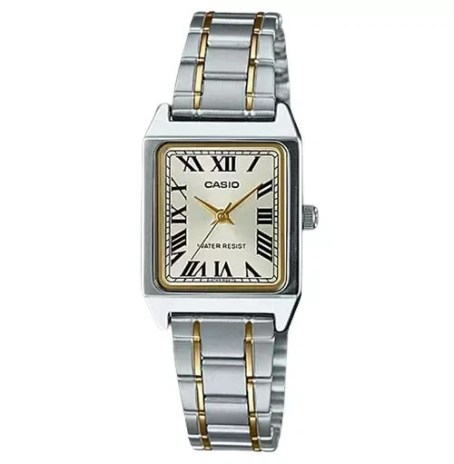 Casio Ltp-v007sg-9b Analog Ladies Champagne Dial Stainless Steel Quartz Watch