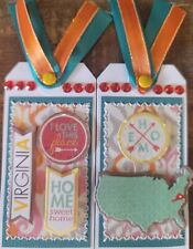 Sewn Premade Scrapbook Page/Sewn Tag Set: Virginia I Love This Place