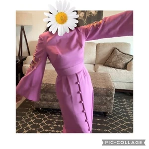 Vtg Women’s Andora Hong Kong Kimono Asian Dress Gown Purple Size Medium Read - Picture 1 of 16