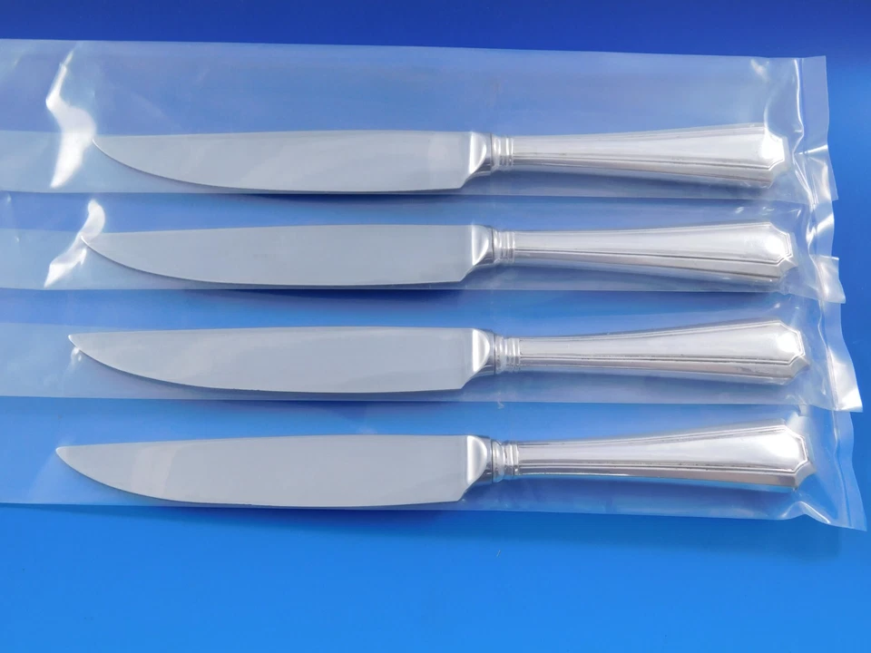 Fairfax by Durgin-Gorham Sterling Silver Steak Knife Set 4pc HHWS Custom 8 1/2" - Image 1 of 4