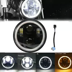 5 3/4" LED Headlight DRL Yellow Signal For Honda Shadow Sabre VT VF 700 750 1100 - Picture 1 of 12