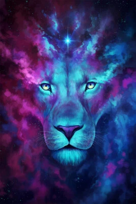 Потрясающий абстрактный лев животных картины картина печать настенное искусство - плакат 20 x 30 - Изображение 1 из 3