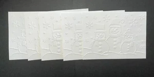 ⛄️5 SCHNEEMÄNNER geprägte Kartenfronten WEIHNACHTEN - Bild 1 von 20