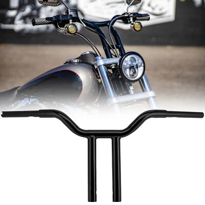 For Harley Softail Dyna Wide Glide Road King 14" Rise MX-T Bars Handlebar Black - Image 1 of 4