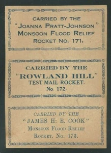 1938 INDIEN Raketenpost 3er Bogen - signiert von Stephen H Smith - EZ 39A1a - Bild 1 von 2