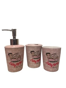 Soporte para cepillo de dientes de cerámica Precious Kids Betty Boop, vaso y dispensador de jabón - Imagen 1 de 12