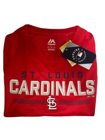 MAJESTIC ST. LOUIS CARDINALS TEAM LOGO MEN'S T- SHIRT 100% AUTHENTIC RED Cover
