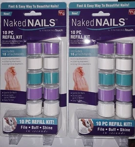 Lot of 2 - As Seen on TV Naked Nails Refill by Finishing Touch 10 pcs Refill Kit - Picture 1 of 2