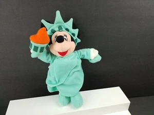 Disney Store Statue of Liberty Minnie Mouse Bean Bag Plush 10" Animal Toy - Picture 1 of 8