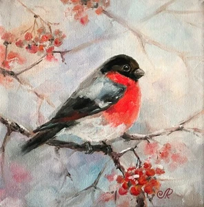 Birds Oil Painting Original Painting Animal Painting - Picture 1 of 6