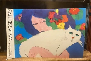 WALASSE TING, GIRL WITH CAT, GALERIE ASBAEK COPEHAGEN, EXHIBITON POSTER, 1987 - Picture 1 of 5