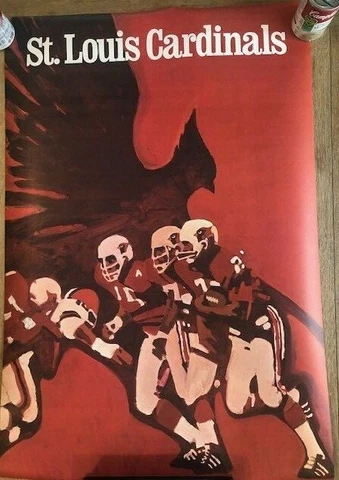 Vintage 1968 Saint Louis Cardinals NFL Original Team Poster Mint Cover