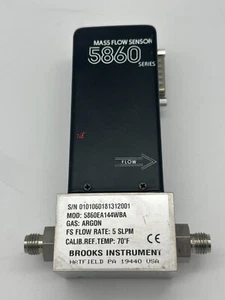 Brooks Mass Flowmeter 5860E, 1 slpm Argon - Picture 1 of 5