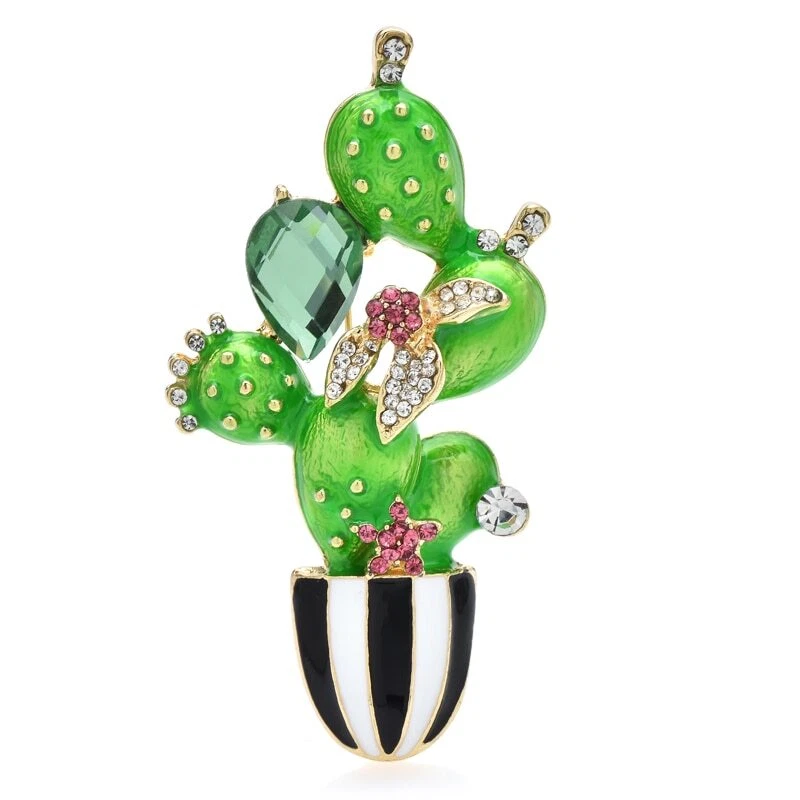 Cactus Brooches for Women Enamel Beauty Plants Party Office Brooch Pin Gifts - Image 1 of 3