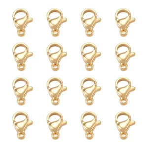 100 pcs Real 18K Gold Plated 304 Stainless Steel Lobster Claw Clasps 10x6x3mm - Picture 1 of 11