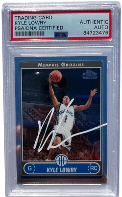 KYLE LOWRY 2006 ASSINADO CARTÃO DE NOVATO CROMADO TOPPS #262 AUTO RC PSA/DNA - Imagem 1 de 2