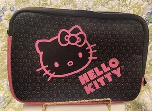 Hello Kitty IPAD Tablet Protective Case Classic Pink & Black Logo Zip 10x7 - Picture 1 of 5