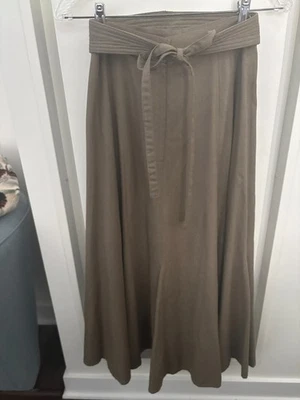 Falda fluida completa de seda Naturelle George Georgiou de colección con forro tostado talla M Foto 1 de 4