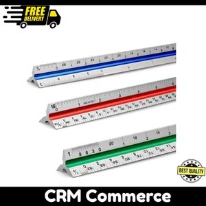 12" Architectural Scale Ruler Aluminum Architect Scale Triangular Scale Ruler - Picture 1 of 9