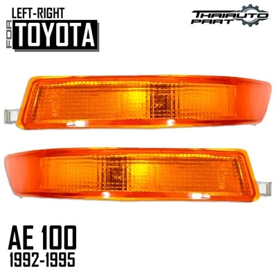 Par de luces de parachoques delanteras LR ámbar aptas para Toyota Corolla AE100 AE101 sedán 1992-1998 Foto 1 de 4
