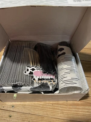 牛印花派对用品农场生日淋浴餐具套装餐巾纸 — 第 1/4 张图片